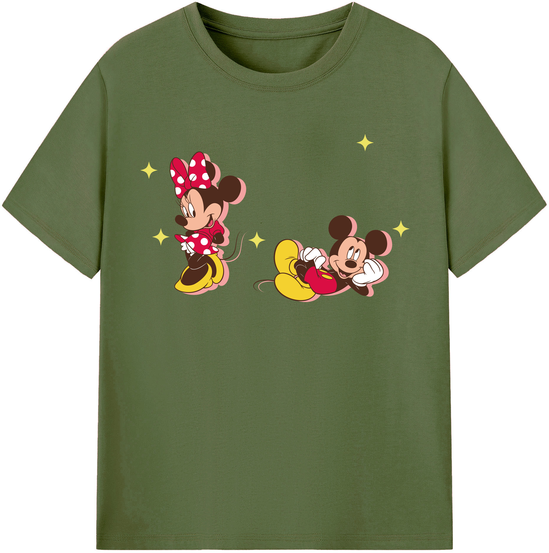 （画像用） ミッキーマウス Mickey Mouse 綿100％半袖Tシャツ（フロントプリント）
